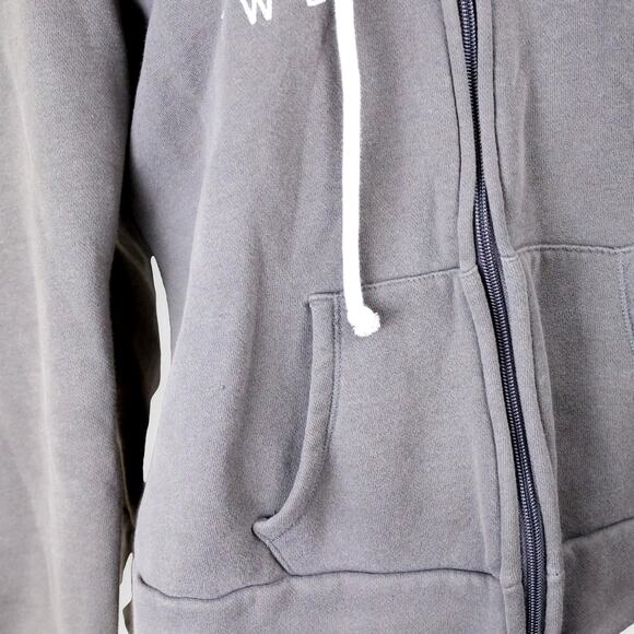 Hollister Gray Logo Womens Knit Fleece Full Zip Hoodie M - Picture 8 of 9